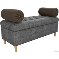 Банкетка Лига диванов Глория 113688 (рогожка серый/коричневый/коричневый)