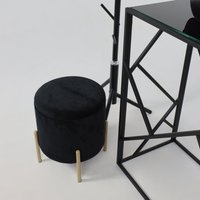 Пуфик AksHome Boot (черный велюр/золото)