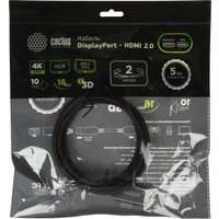 Кабель CACTUS CS-DP-HDMI-1.2-2 HDMI - DisplayPort (2м, черный)