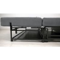 Угловой диван Сириус Лидер-6 с оттоманкой НПБ 300x165 (Eva 11 велюр черный)