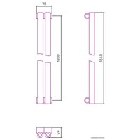 Стальной трубчатый радиатор Сунержа Эстет-0 1800х90 2 секции (золото)