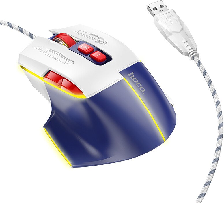 Игровая мышь Hoco GM31 (белый/синий)