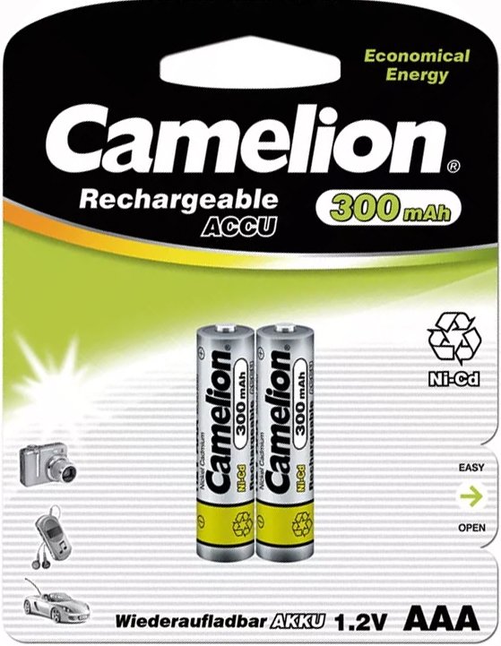 

Аккумулятор Camelion AAA 300 mAh 2 шт. NC-AAA300BP2