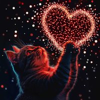 Алмазная мозаика  Феникс+ Котенок с сердечком 71437