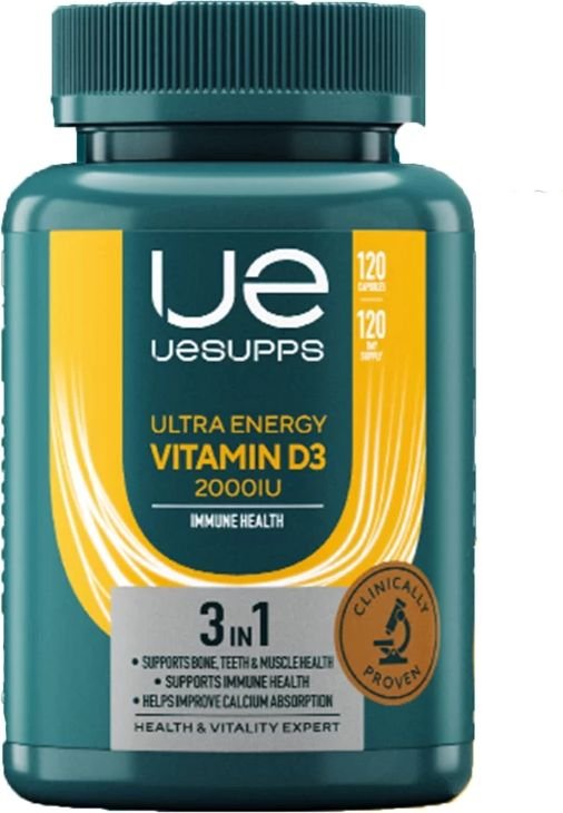 

Витамины, минералы UESupps Vitamin D3 2000 МЕ (120 капсул)