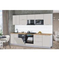 Готовая кухня Интерлиния Мила Gloss 2.9-ПМ2 (кашемир/кашемир/дуб бунратти)