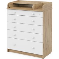 Детский комод Атон Мебель Maks ЛДСП 800/5 с органайзером (дуб канзас/белый)