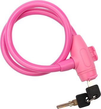 Тросовый велосипедный замок Rexant 79-0364 65 см (розовый)