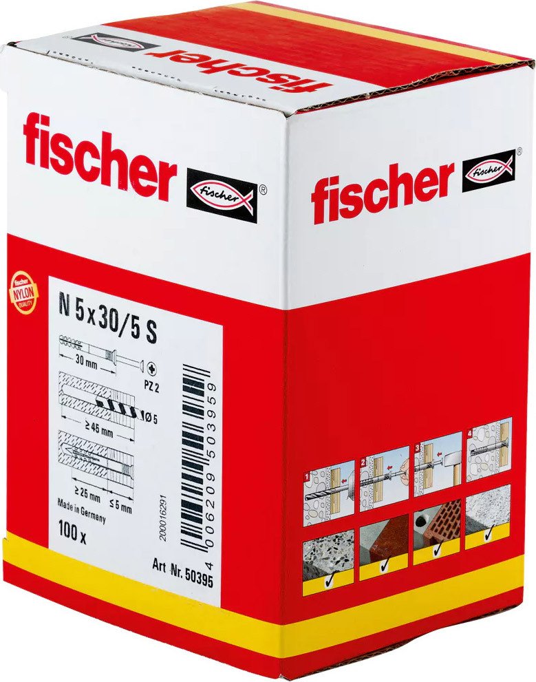 

Дюбель-гвоздь Fischer N 5 x 30/5 S 50395 (100 шт)