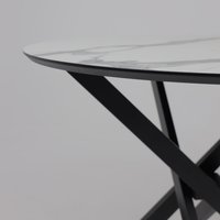 Кухонный стол Аврора Мехико 3Д D950 (камень белый/черный матовый)