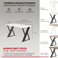 Стол Домус Гранд 12.016.401.02 (белый/металл черный)