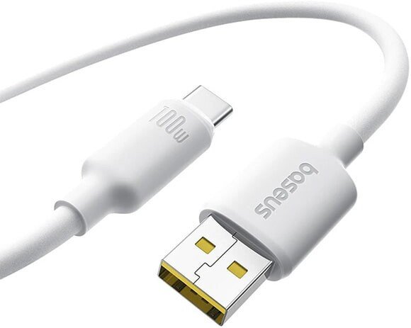 Кабель Baseus Foamed Silicone Fast Charging 100W USB Type-A - USB Type-С (1 м, белый)