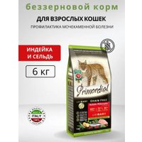 Сухой корм для кошек Primordial GF Adult Urinary Turkey & Herring (Индейка и сельдь) 6 кг