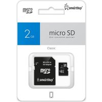 Карта памяти SmartBuy microSD 2 Гб + SD адаптер (SB2GBSD-01)