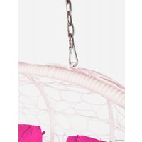 Подвесной диван M-Group Лежебока 11180108 (с белым ротангом/розовая подушка)