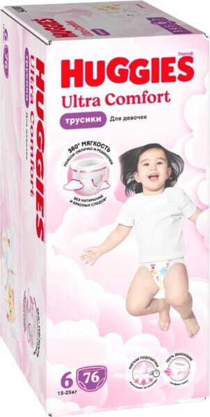 

Трусики-подгузники Huggies Ultra Comfort Girl Box 6 (76 шт)