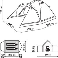 Треккинговая палатка RSP Outdoors River 2 (синий)