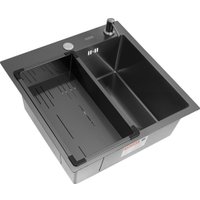 Кухонная мойка ARFEKA Eco AR мойка 500*500, коландер G, дозатор Black