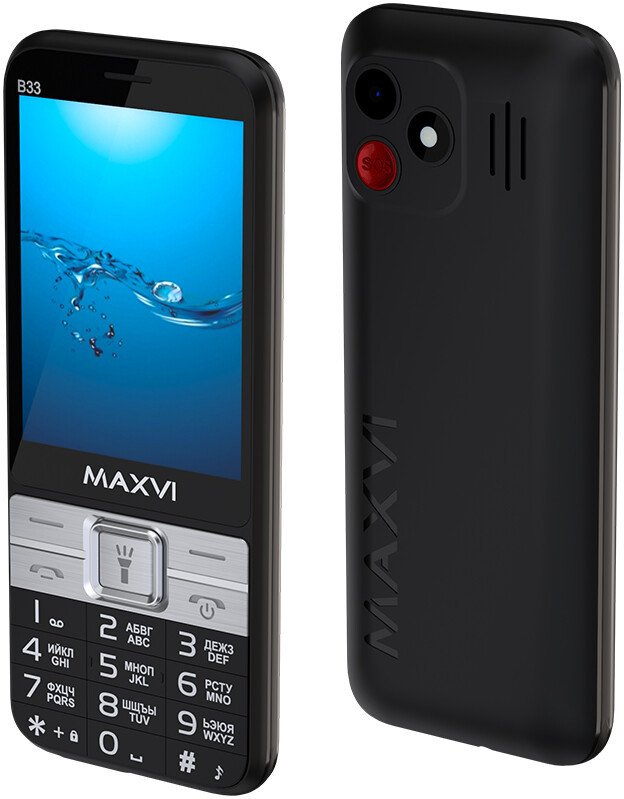 Кнопочный телефон Maxvi B33 (черный)