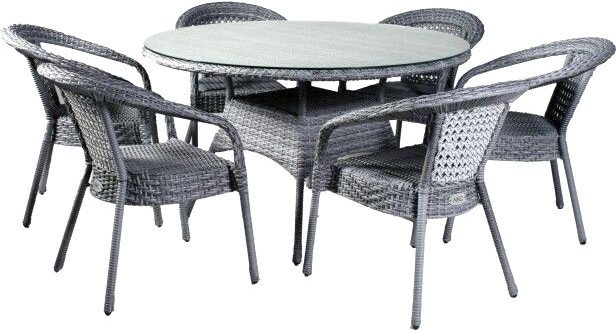 

Обеденная группа Aiko Rattan Deco 6 (серый)