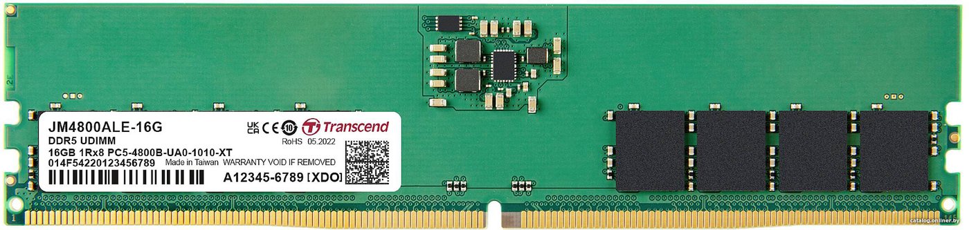 Оперативная память Transcend JetRam 16ГБ DDR5 4800МГц JM4800ALE-16G