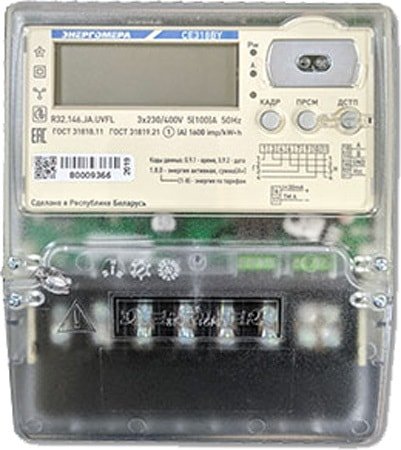 

Счетчик электроэнергии Энергомера CE318BY R32.043.JR.UVFL