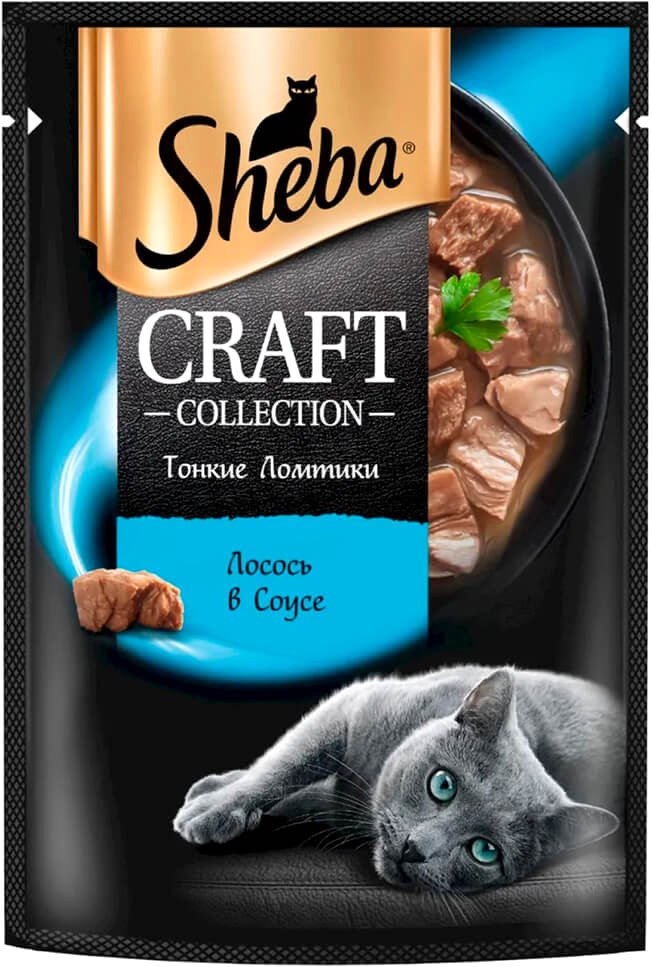 

Пресервы Sheba Craft Collection Тонкие ломтики с лососем в соусе 75 г