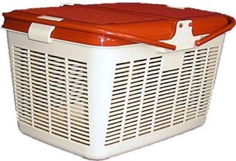 Переноска Dogman Корзина квадратная средняя (бежевый/коричневый)