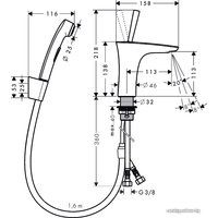 Смеситель с лейкой для биде Hansgrohe PuraVida 15275400