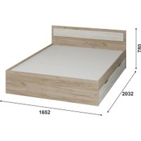 Кровать Тащи в дом Гармония КР604 160х200 (крафт серый/крафт белый)
