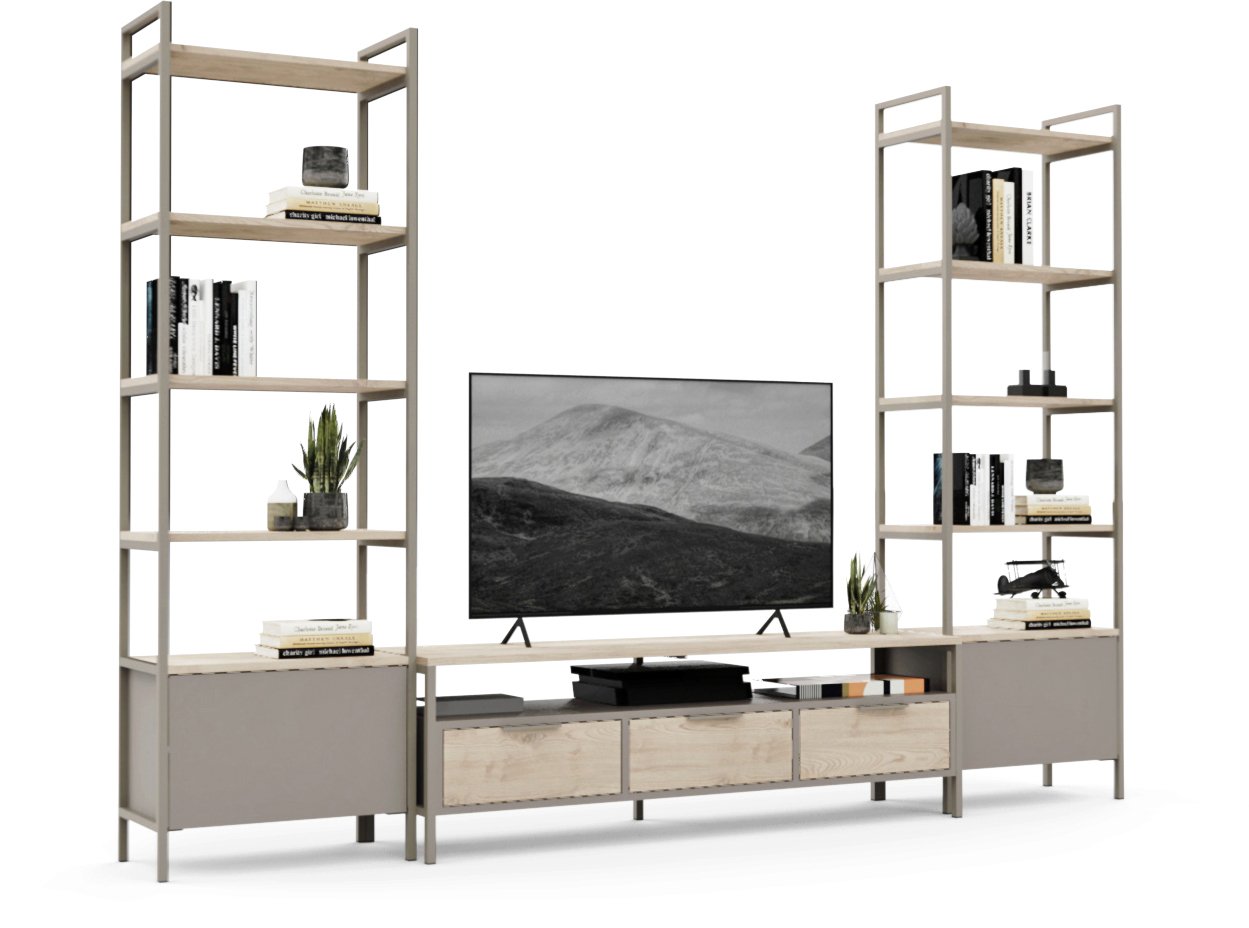 

Стенка Crafto Лофт Фрида Бонд 12 274x40x190 (латте/каштан)