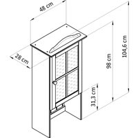 Шкаф-витрина Диприз Lena 1-дверный Д.73044.7 (сосна, без отделки) в Солигорске