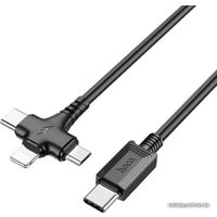 Кабель Hoco X77 USB Type-C - microUSB/USB Type-C/Lightning (1 м, черный)