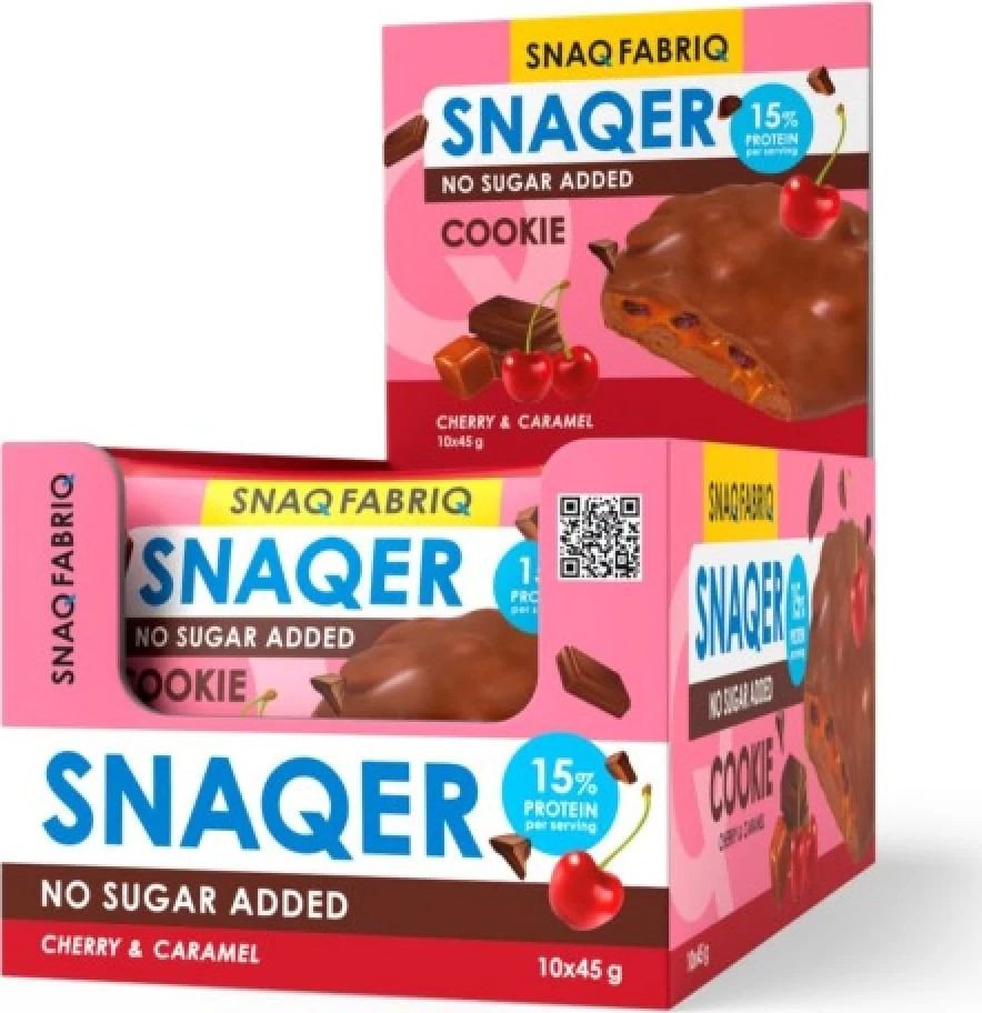 Протеиновое печенье Snaq Fabriq Snaqer (45 г, вишня и карамель)