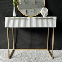 Консольный стол Shtabe Gross 6111 (RAL 9003/белый/золото/ручка золото)