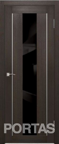

Межкомнатная дверь Portas S25 80x200 (орех шоколад, стекло lacobel черный лак)