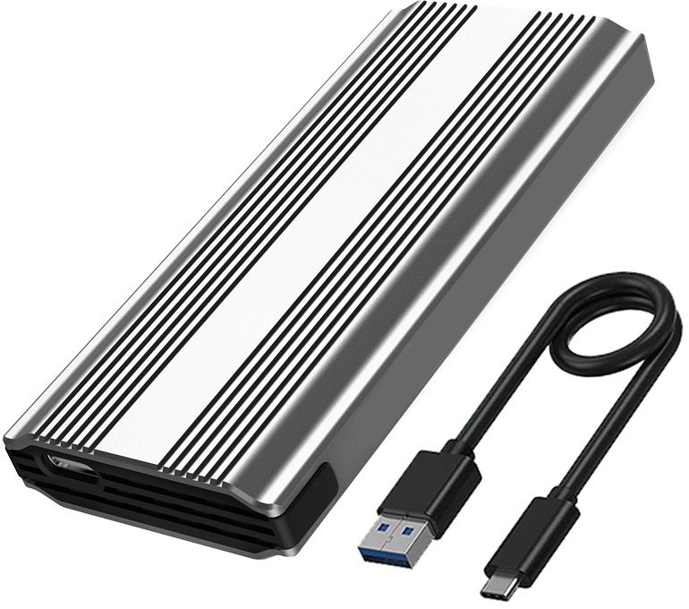 

Бокс для накопителей M.2 USBTOP M.2 NVMe 9210 - USB-C/USB-A (с пассивным охлаждением, 10 Гбит/с, серебристый)