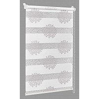 Рулонные шторы Delfa Сантайм День-Ночь Декор МКД DN-44802 (34x160, крем/серебристый)