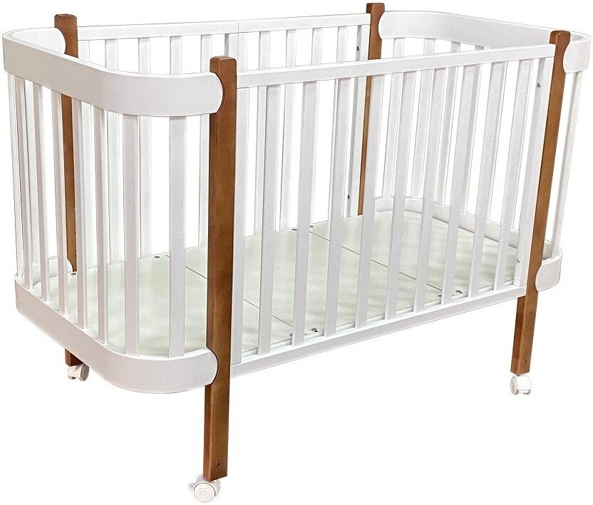 

Классическая детская кроватка Антел Solnyshko 3 в 1 колеса + продольный маятник (белый/бук)