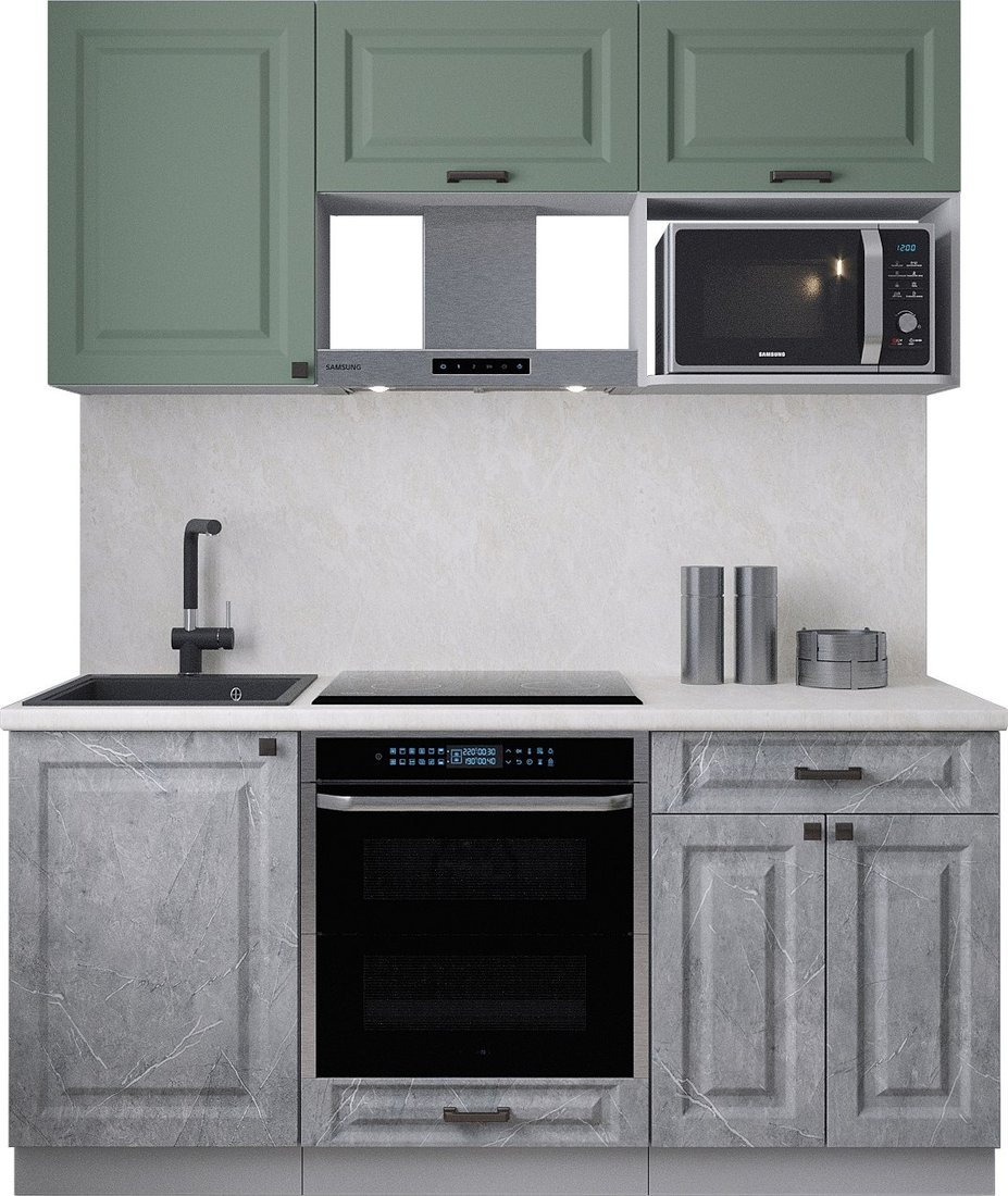 

Готовая кухня Интерлиния Мила Деко 1.7 (керамика/мята/опал светлый)