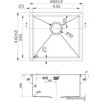 Кухонная мойка ZorG PVD-4844 (графит)