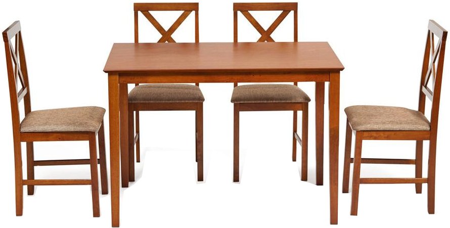 

Обеденная группа TetChair Hudson Dining Set эконом (дерево гевея/Espresso/ткань коричневый/золото)
