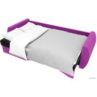 Угловой диван Лига диванов Сатурн 101058 (левый, микровельвет, черный/фиолетовый)