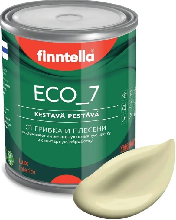 

Краска Finntella Eco 7 Cocktail F-09-2-1-FL119 0.9 л (жемчужно-белый)