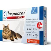 Капли от блох и клещей Inspector Quadro для кошек 8-15 кг