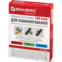 Пленка для ламинирования BRAUBERG Brauberg 80x111 мм 100 мкм 100 шт 530902 (глянцевый, прозрачный)