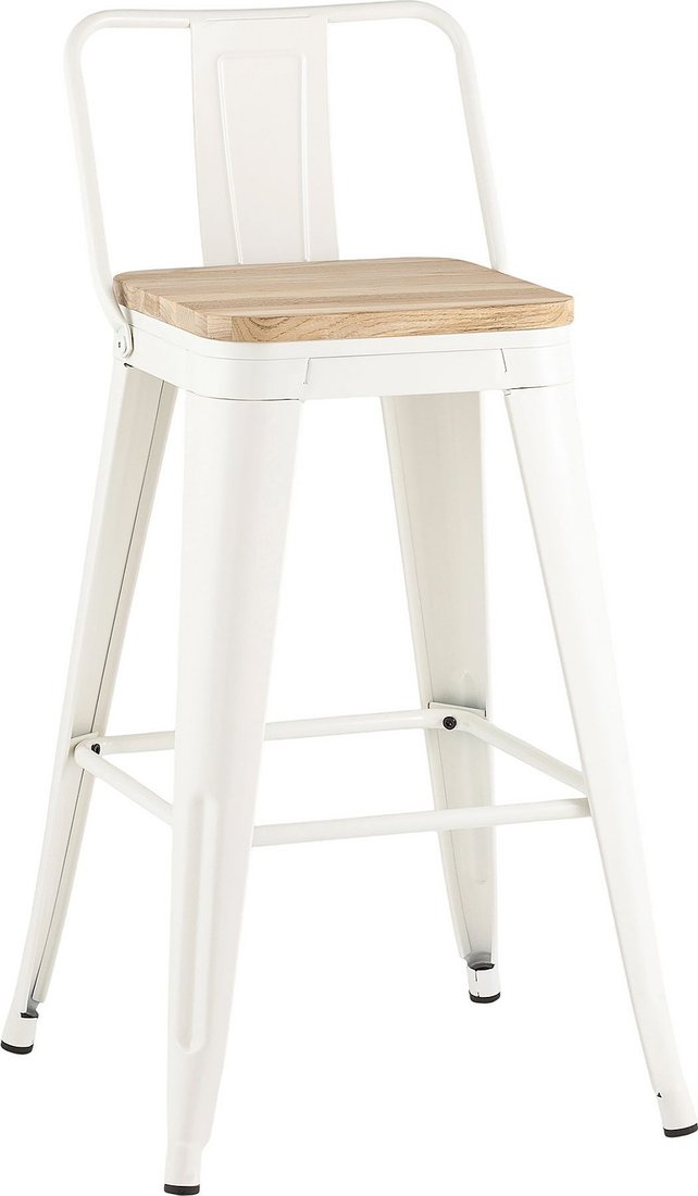 Стул Stool Group Tolix со спинкой KD YD-H675E-W KD YG-14 (белый/светлое дерево)