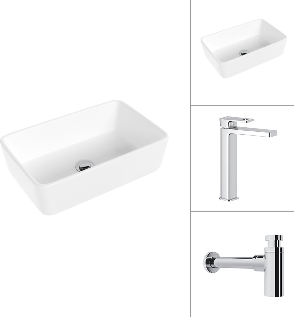 

Умывальник Lauter 21674A + Cascade 21СК0655C с сифоном 21635CH (хром)