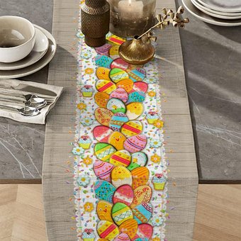 Дорожка на стол Текстильный городок Пасхальные пряники ТХбК30204-1/150
