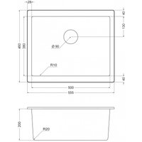 Кухонная мойка Emar EMQ-1555.P (алмаз)